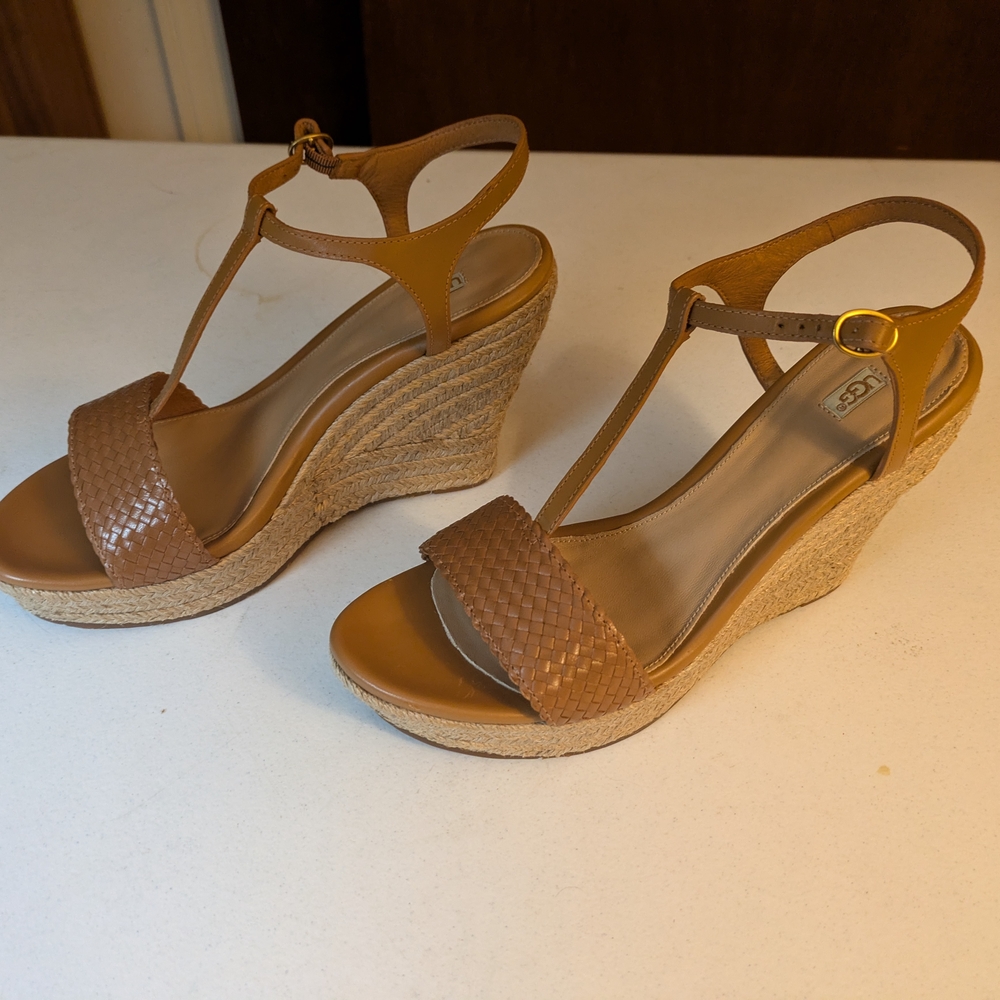 UGG Women's Fitchie II Brown Wedge Sandals. New In Box. - Picture 4 of 6
